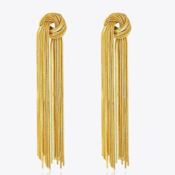 18K Gold Plated Fringe Earrings - Picture 1 of 3